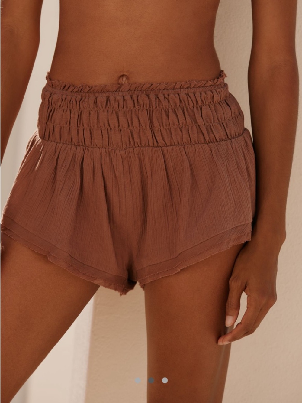 Anthropologie Royal Blue High-Waist Smocked Shorts - Picture 4 of 5